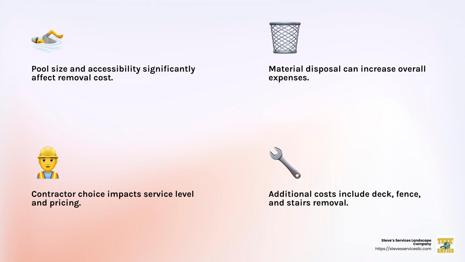 Factors Influencing Cost of Above Ground Pool Removal - above ground pool removal infographic 4_facts_emoji_light-gradient