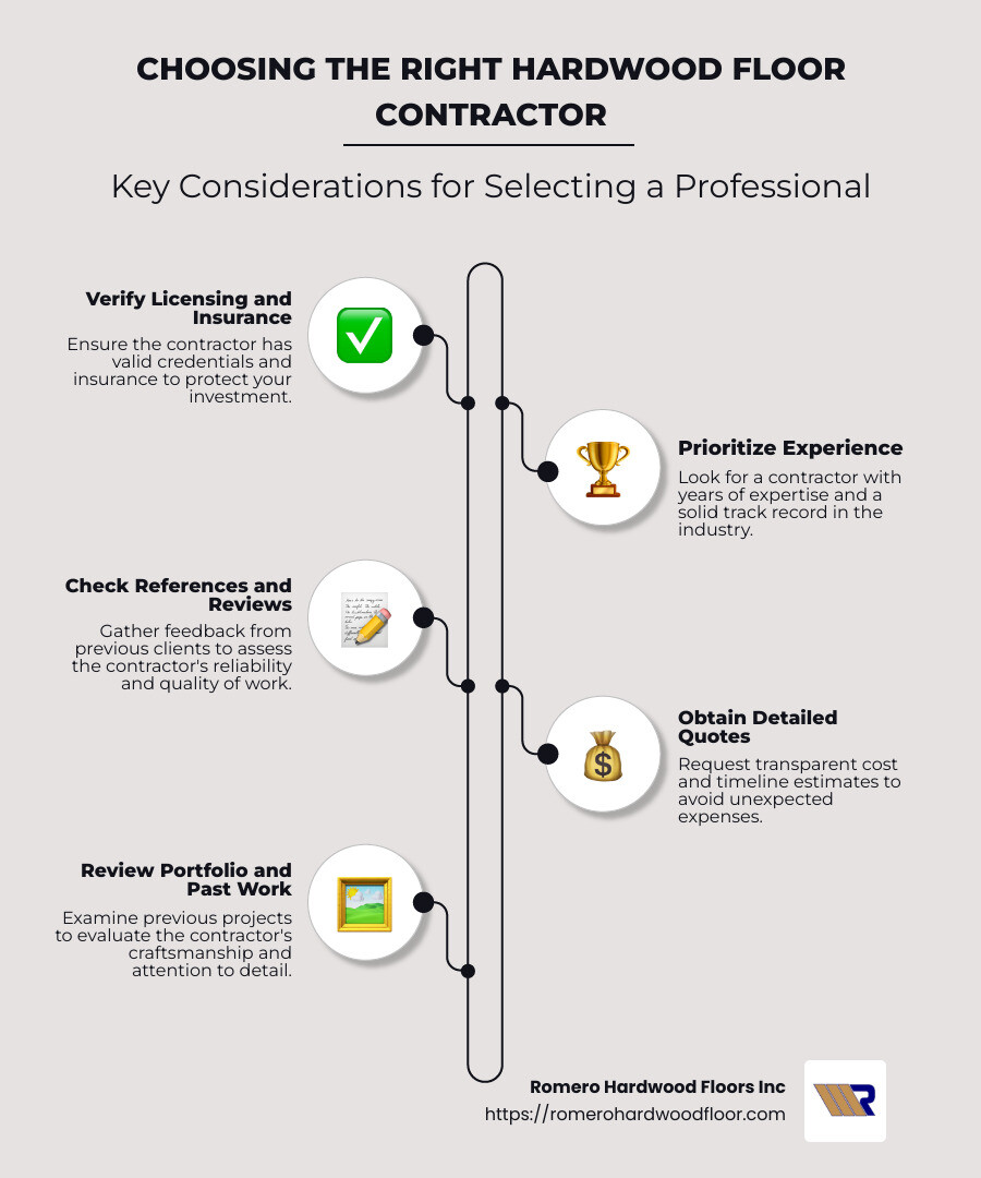 Professional Hardwood Floor Contractor Guide - professional hard wood floor contractor infographic infographic-line-5-steps-neat_beige