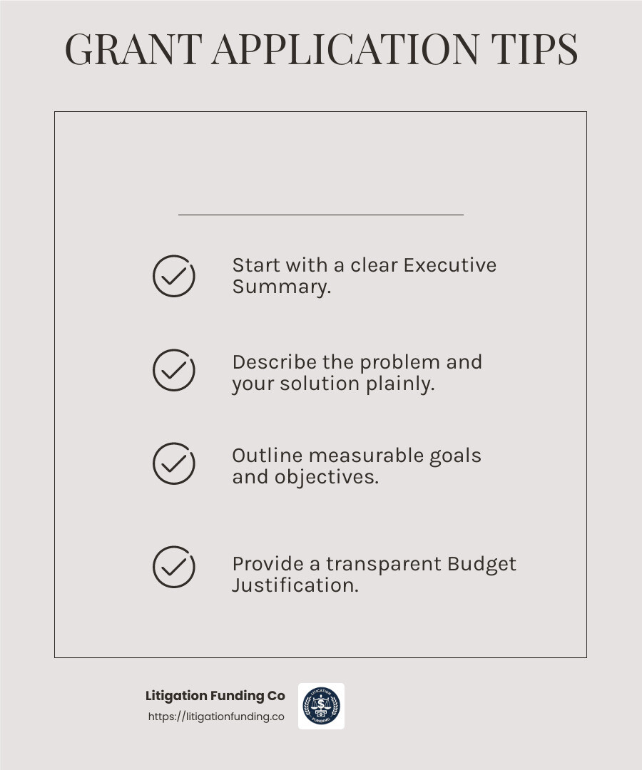 Applying for grants early and with a clear, custom proposal increases your chances of success. - grants for medical device development infographic checklist-light-beige