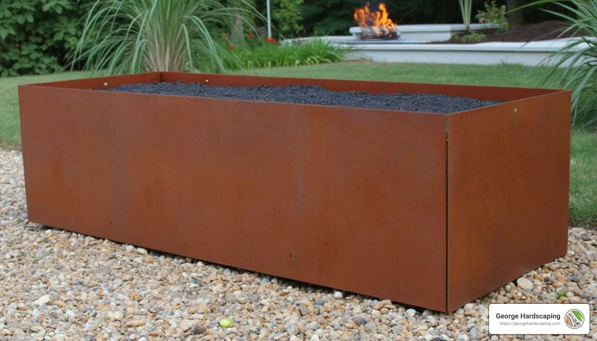 Corten Steel Planter Box - custom firepit