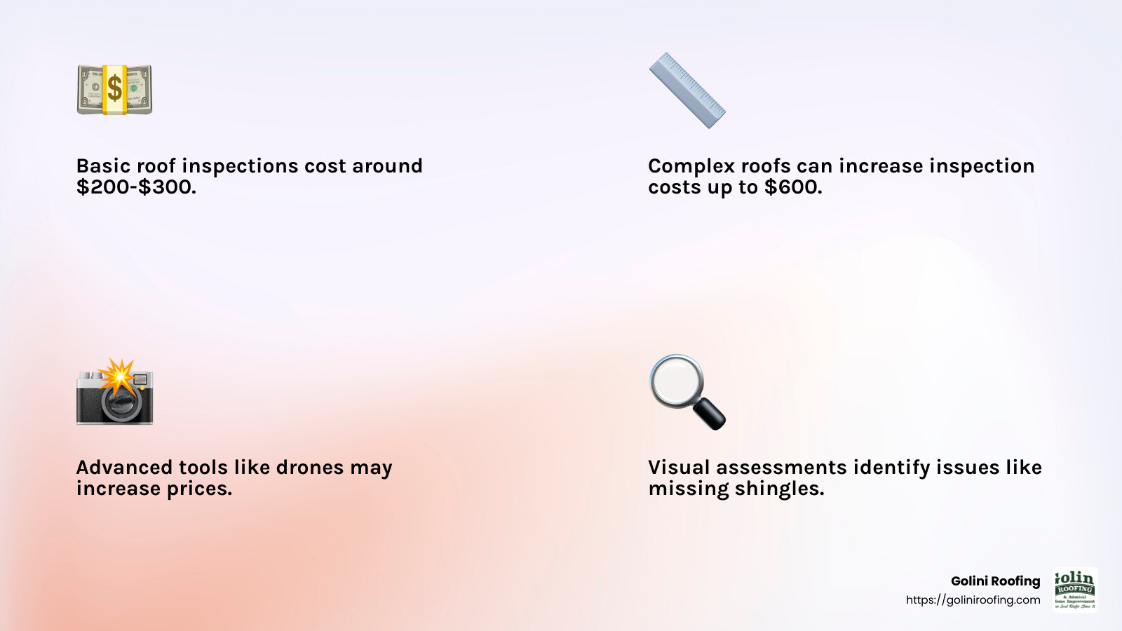 Roof inspection costs infographic - free roofing inspection infographic 4_facts_emoji_light-gradient