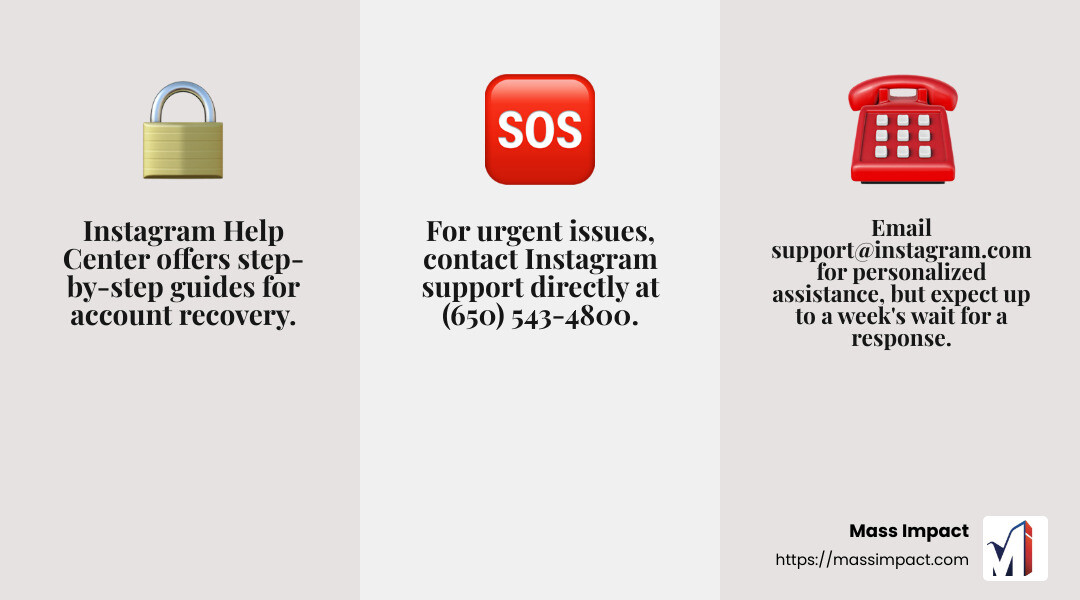 Instagram's new account recovery tools - contact instagram support infographic 3_facts_emoji_grey