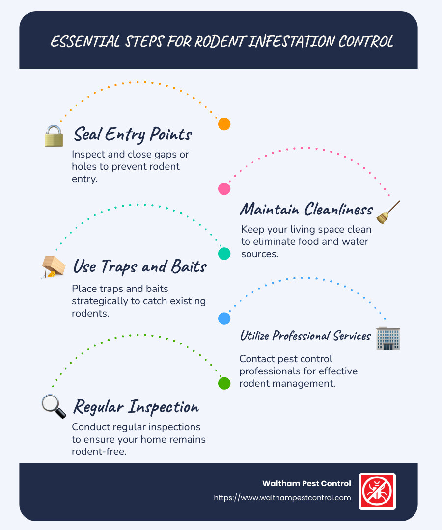 Strategies for rodent infestation control - rodent infestation control infographic infographic-line-5-steps-blues-accent_colors