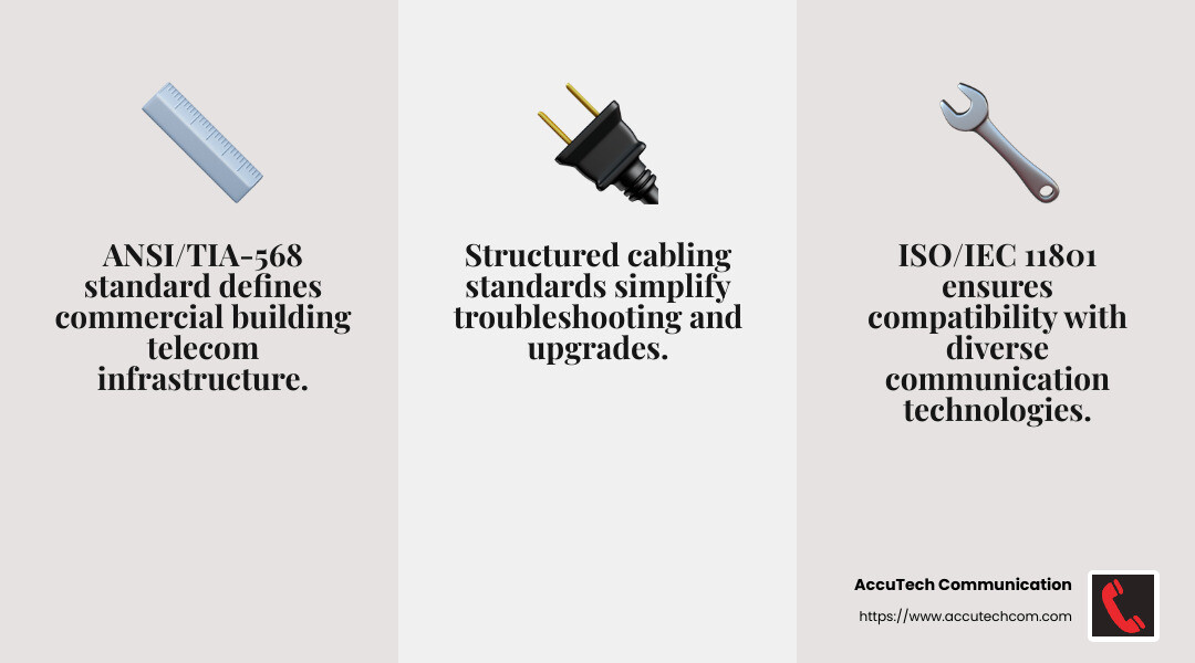ANSI/TIA-568 and ISO/IEC 11801 Standards - structured cable contractors infographic 3_facts_emoji_grey