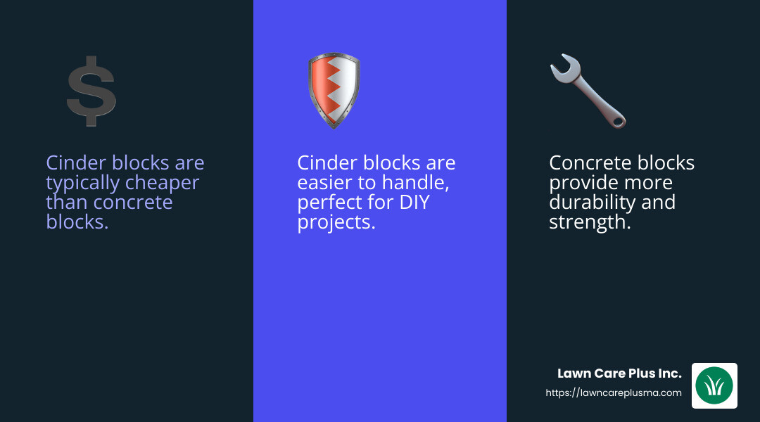 Cinder Blocks vs. Concrete Blocks - block wall infographic 3_facts_emoji_blue