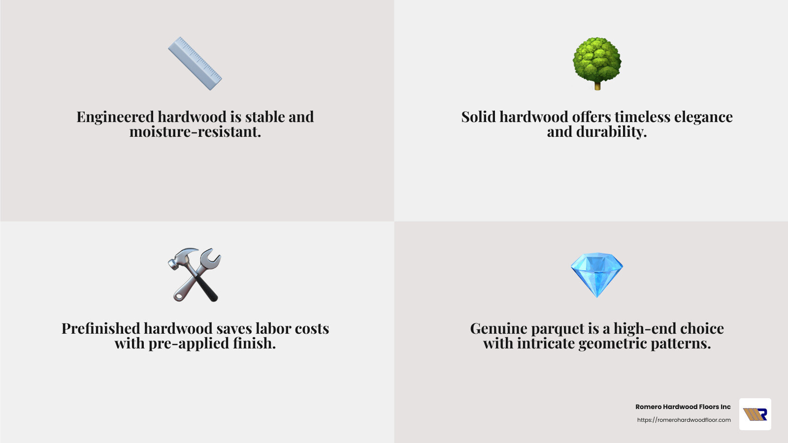 Average Cost of Hardwood Flooring Types - cost to install a hardwood floor infographic 4_facts_emoji_grey