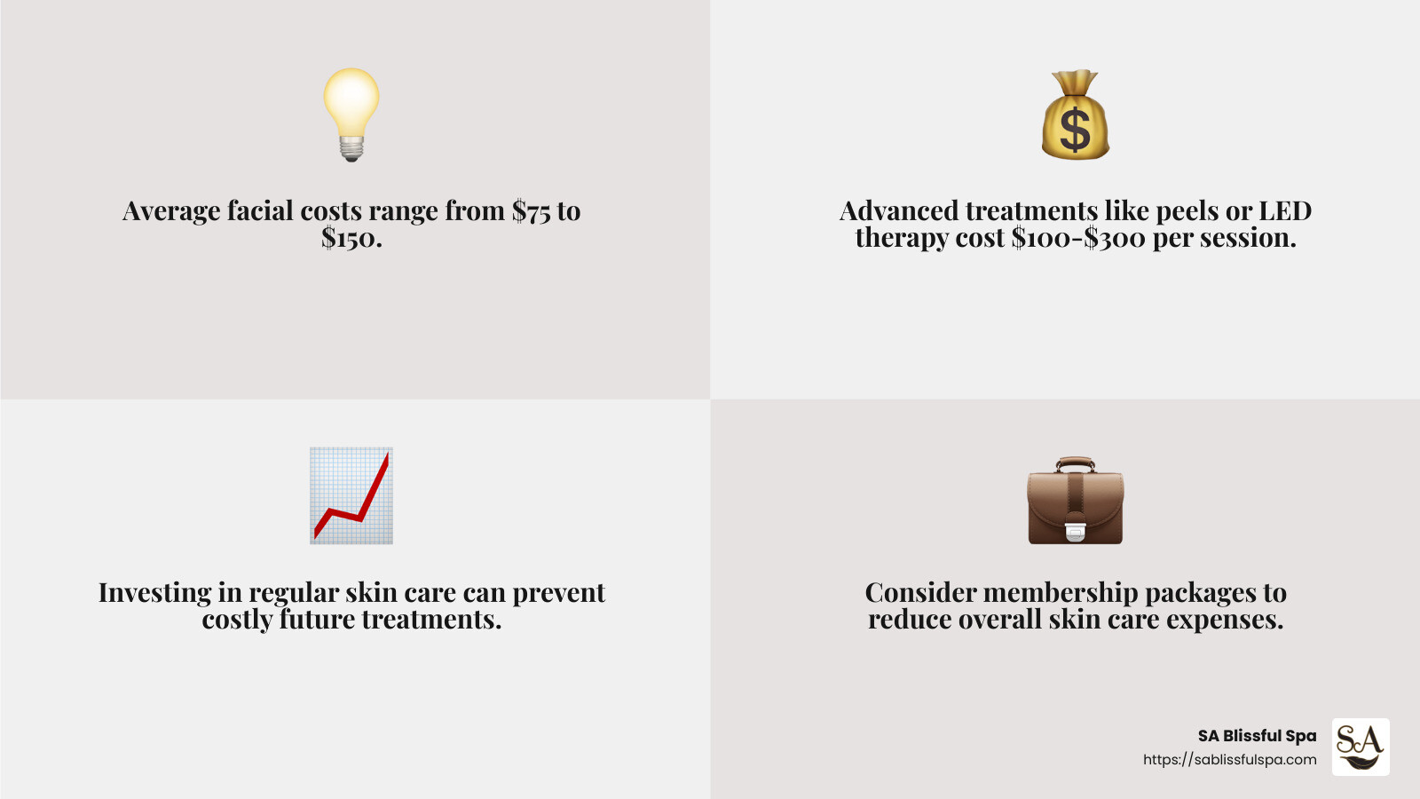 Understanding Skin Care Costs - skin care salon infographic 4_facts_emoji_grey