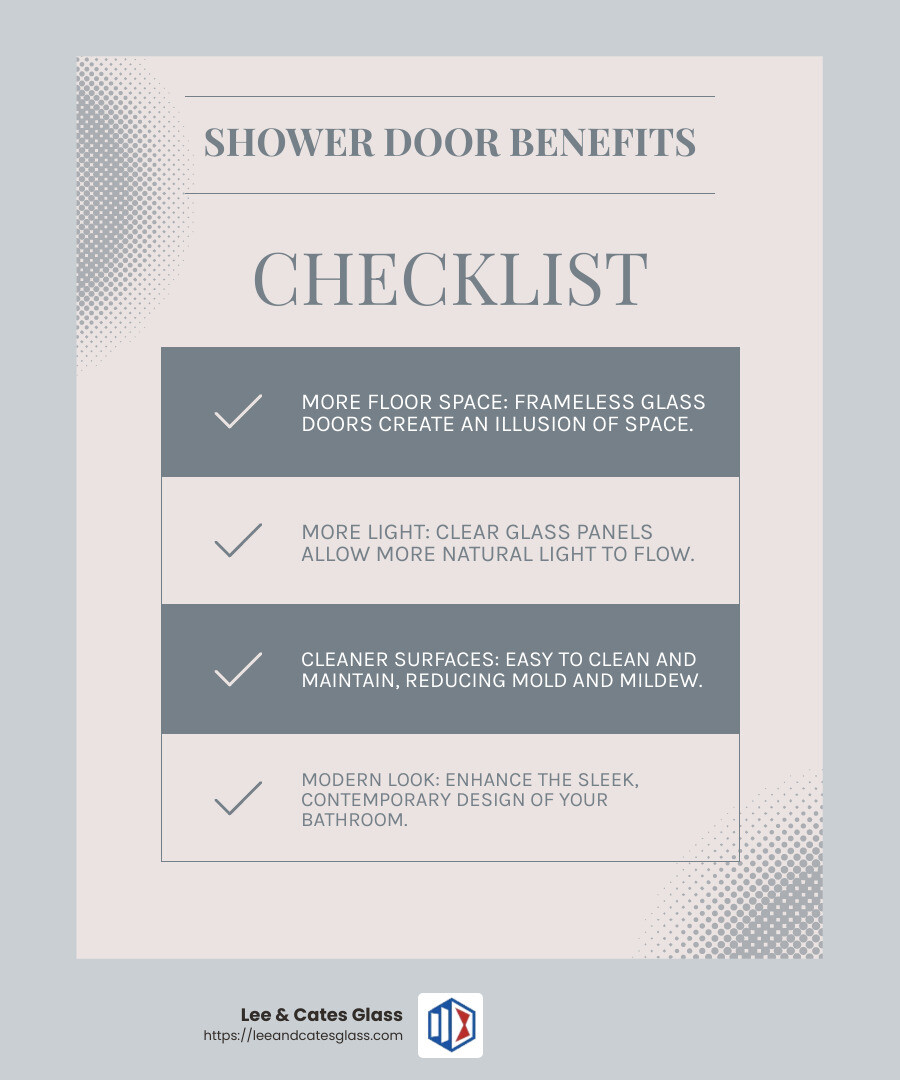 Easy maintenance infographic - contemporary shower door infographic checklist-light-blue-grey Easy maintenance infographic - contemporary shower door infographic checklist-light-blue-grey