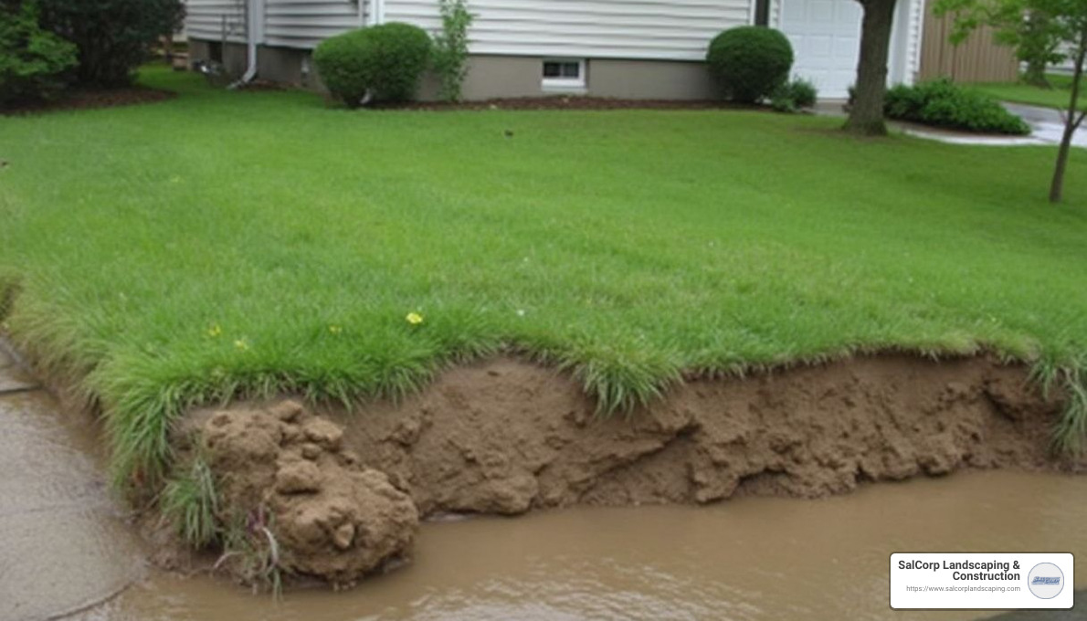 Uneven yard slope can lead to water pooling - yard drainage solutions