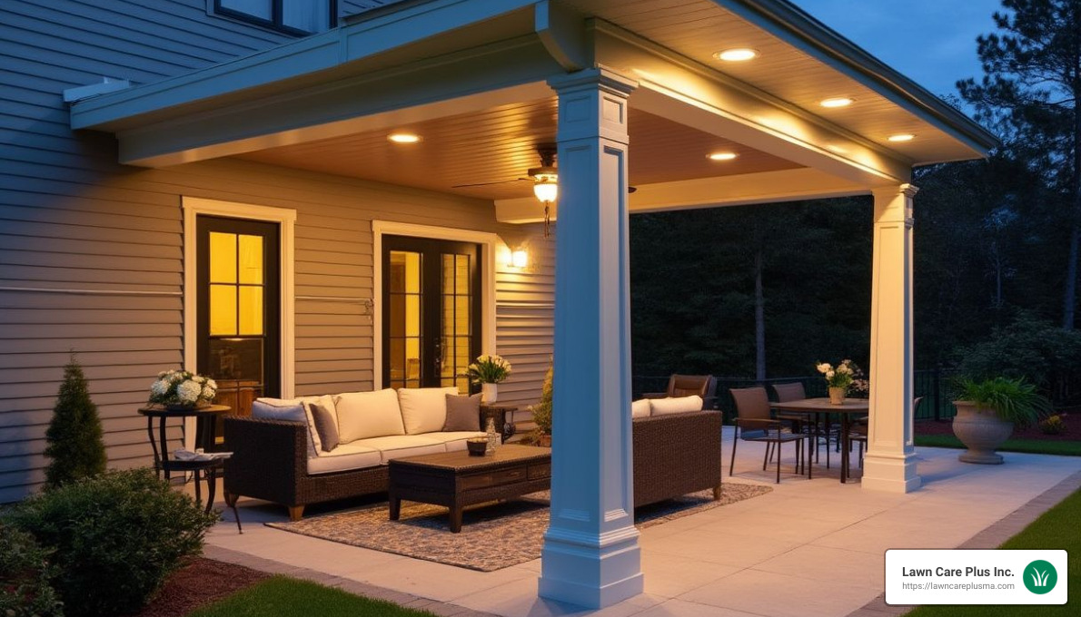 Vineyard Construction work example - patio cover installation near me