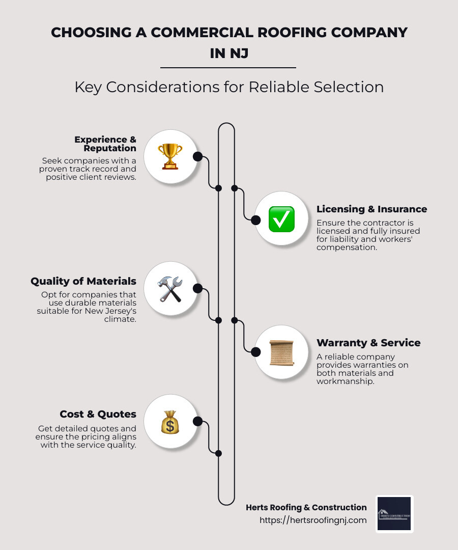 Common considerations for selecting commercial roofing companies - commercial roofing companies nj infographic infographic-line-5-steps-neat_beige