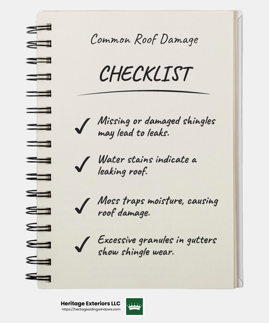 Signs of Roof Damage Infographic - roof repair framingham ma infographic checklist-notebook