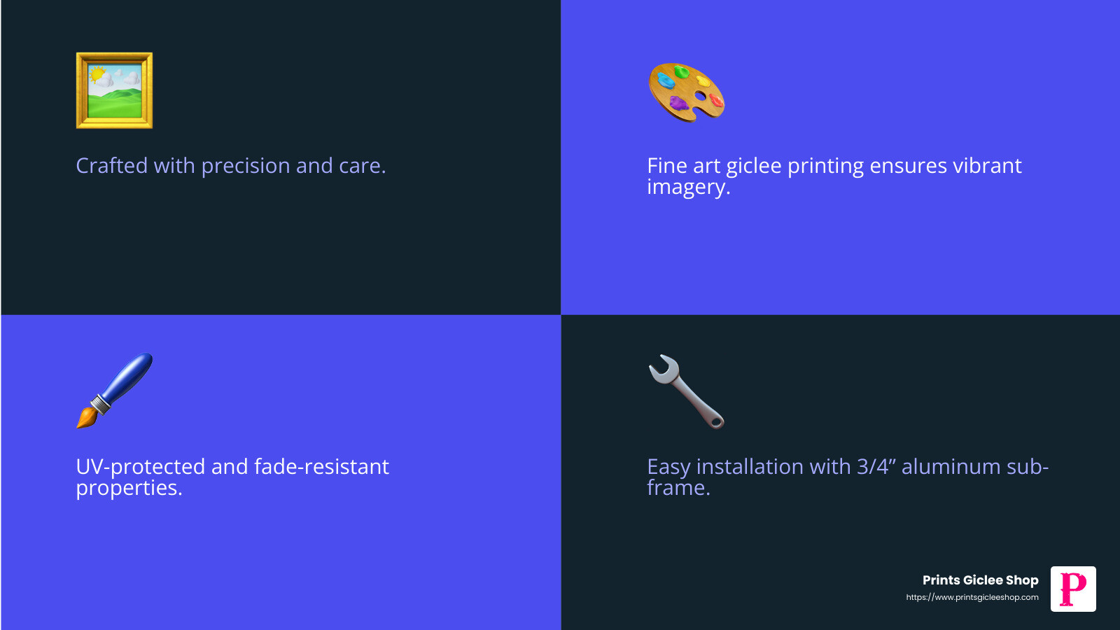 High-quality craftsmanship - custom metal art prints infographic 4_facts_emoji_blue High-quality craftsmanship - custom metal art prints infographic 4_facts_emoji_blue