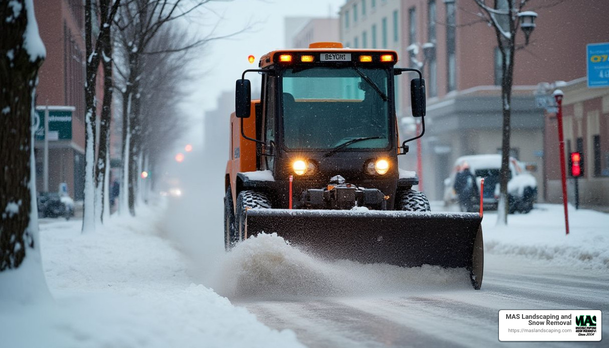 Cameleon Series 3 in action - commercial sidewalk snow plow