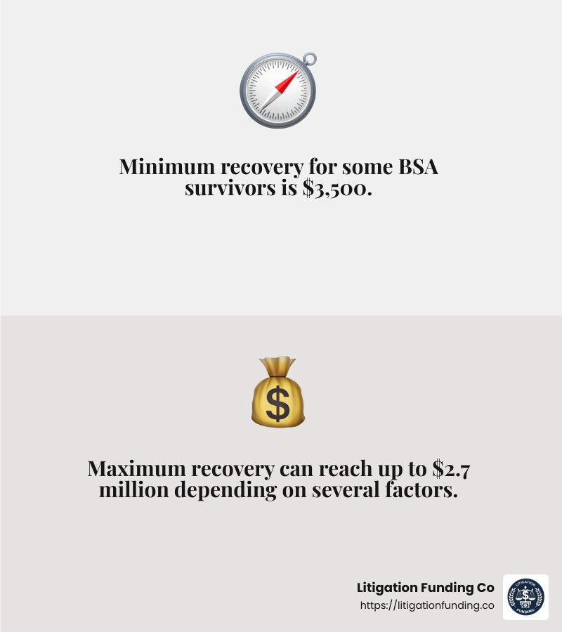 Initial payments are for 7,000 abuse claimants who chose "quick pay" option - bsa lawsuit loans infographic 2_facts_emoji_grey