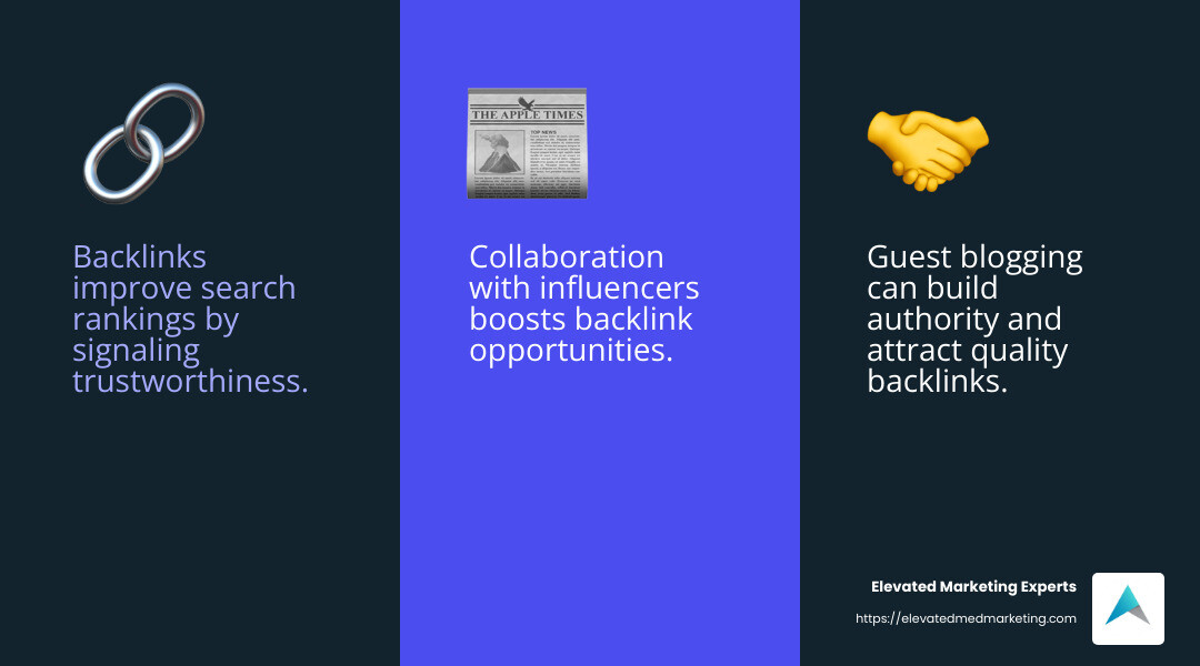 Backlinks are a major metric for ranking - SEO content marketing strategies infographic 3_facts_emoji_blue