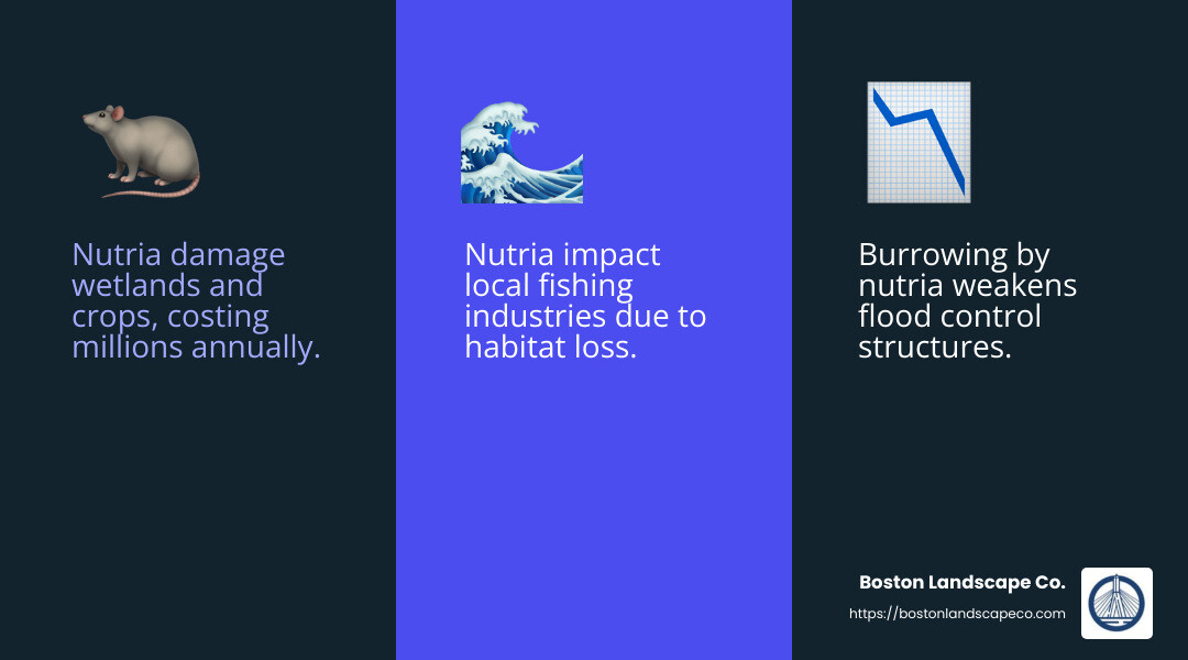 Economic impact of nutria on wetlands - how can an invasive species impact a local ecosystem infographic 3_facts_emoji_blue