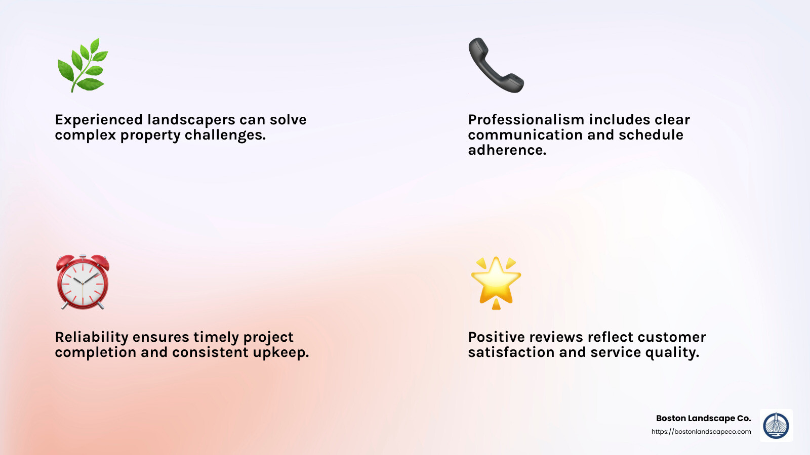 Customer satisfaction is key to choosing the right landscaper. - best landscape companies near me infographic 4_facts_emoji_light-gradient