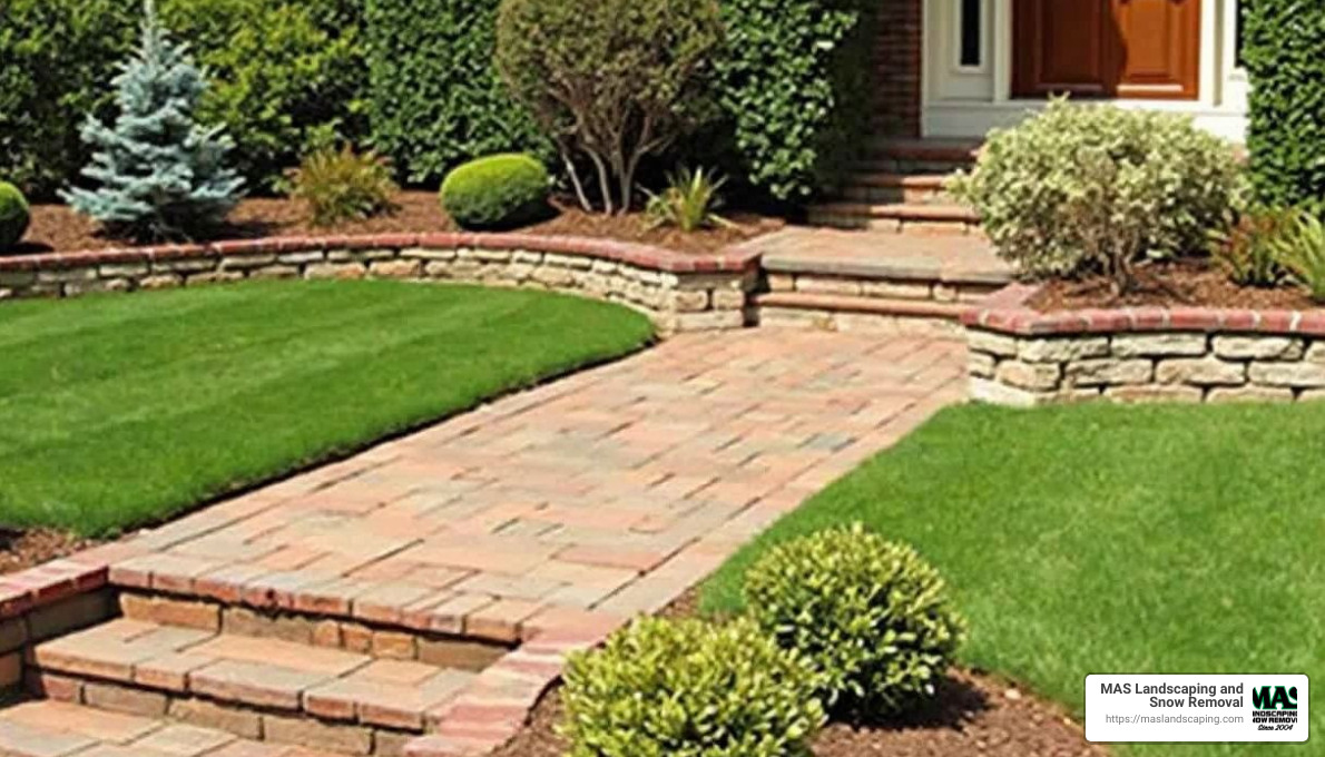 Gravel foundation, weed-barrier fabric, and sand layer - brick walkway ideas