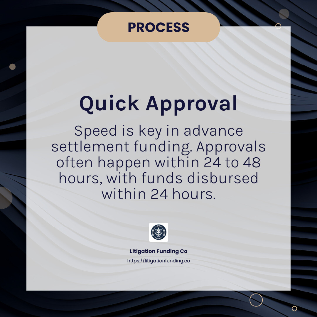 Quick approval process - advance settlement funding infographic simple-info-card-dark Quick approval process - advance settlement funding infographic simple-info-card-dark