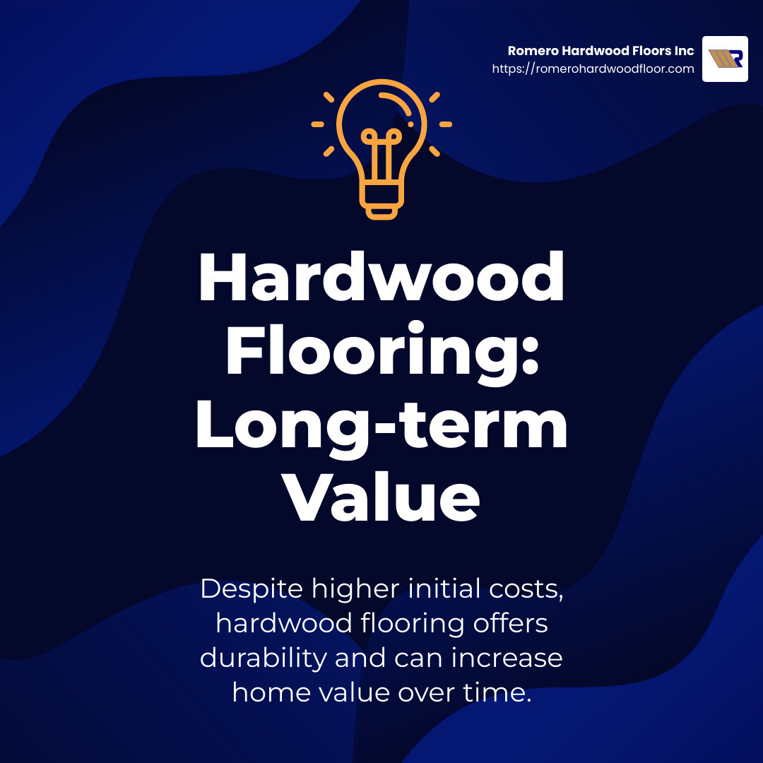Hardwood flooring offers long-term value despite higher initial costs - how much does it cost to install hardwood floors infographic simple-stat-lightbulb