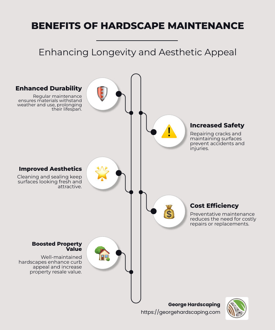 Benefits of Hardscape Maintenance Services - hardscape maintenance service infographic infographic-line-5-steps-neat_beige
