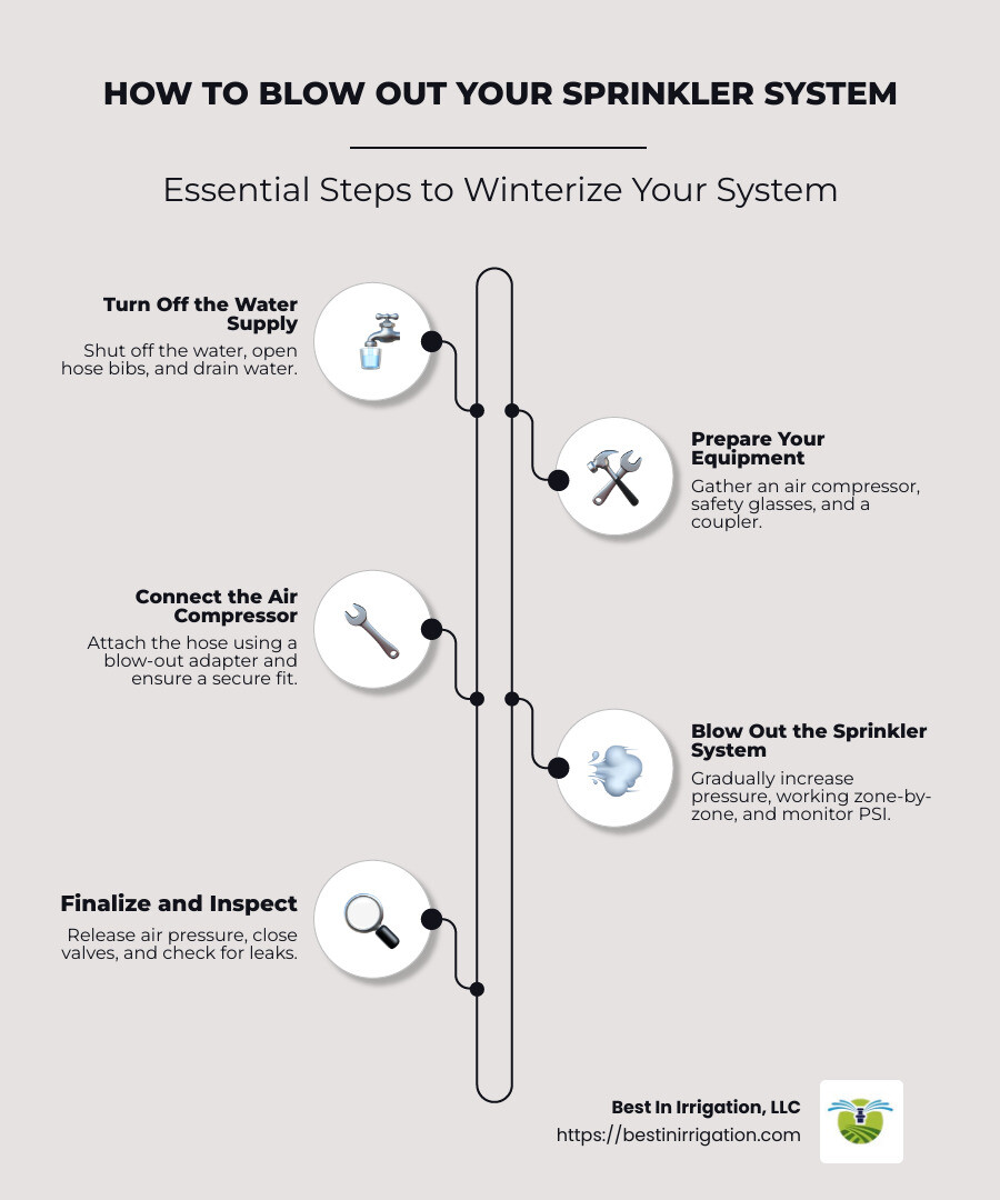 Steps to Blow Out Sprinkler System Infographic - blow out the sprinkler system infographic infographic-line-5-steps-neat_beige