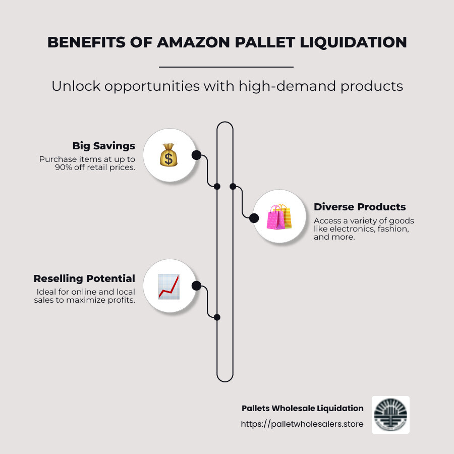 Types and Benefits of Amazon Pallet Liquidation - amazon pallet liquidation infographic infographic-line-3-steps-neat_beige
