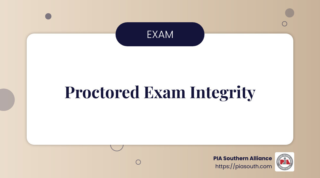 Proctored exam requirements ensure integrity in certifications. - cisr online courses infographic simple-info-landscape-card