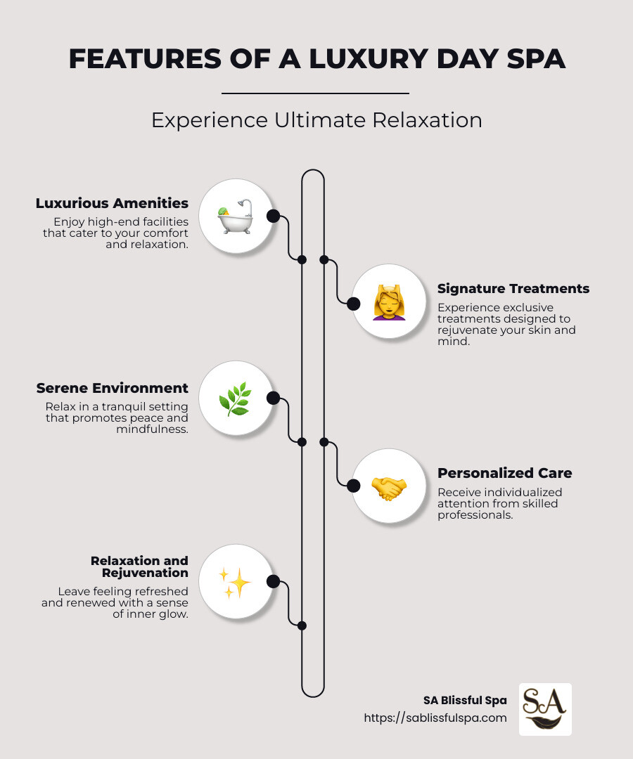 luxury day spa comparison infographic - luxury day spa near me infographic infographic-line-5-steps-neat_beige
