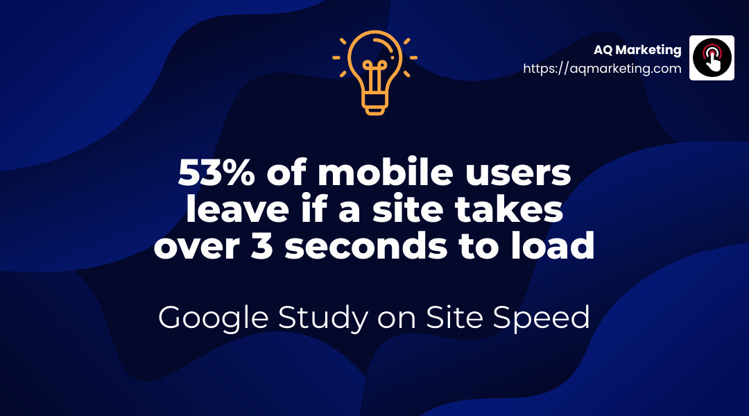 Google study on mobile user abandonment - Custom website design services infographic simple-stat-landscape-lightbulb