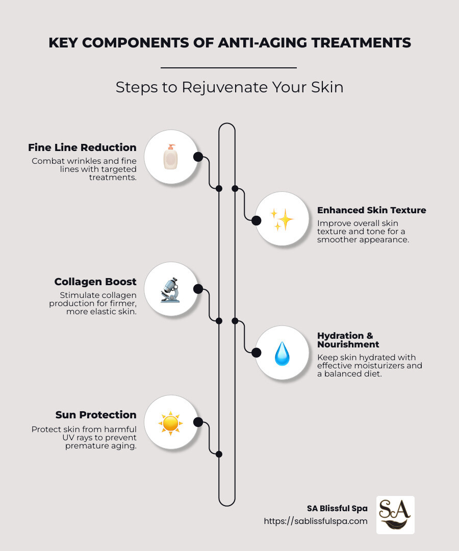 Key Components of Anti-Aging Treatments - Anti-aging skin treatments infographic infographic-line-5-steps-neat_beige
