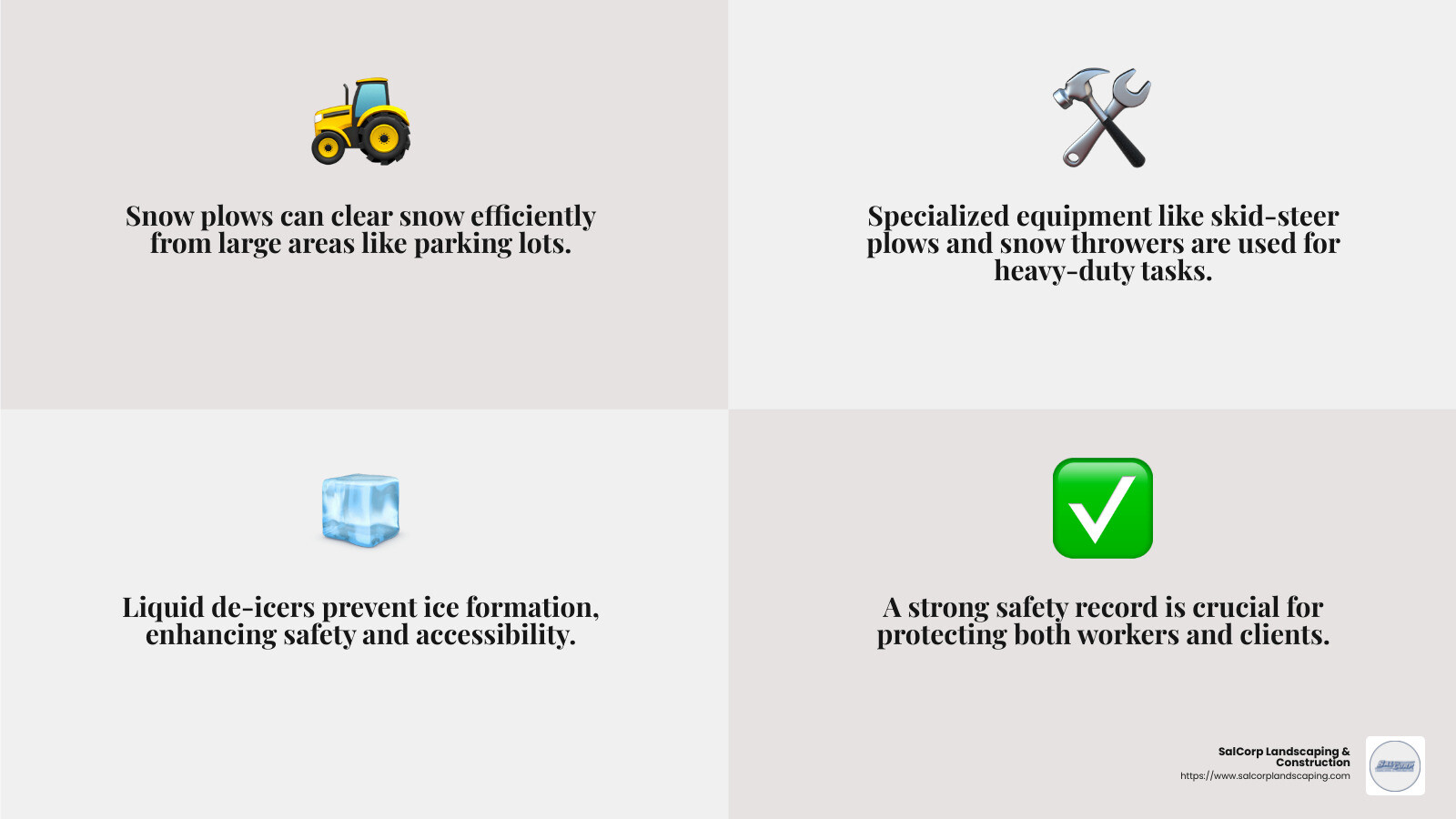 Importance of safety in snow management - Commercial Snow Plowing Contractor infographic 4_facts_emoji_grey