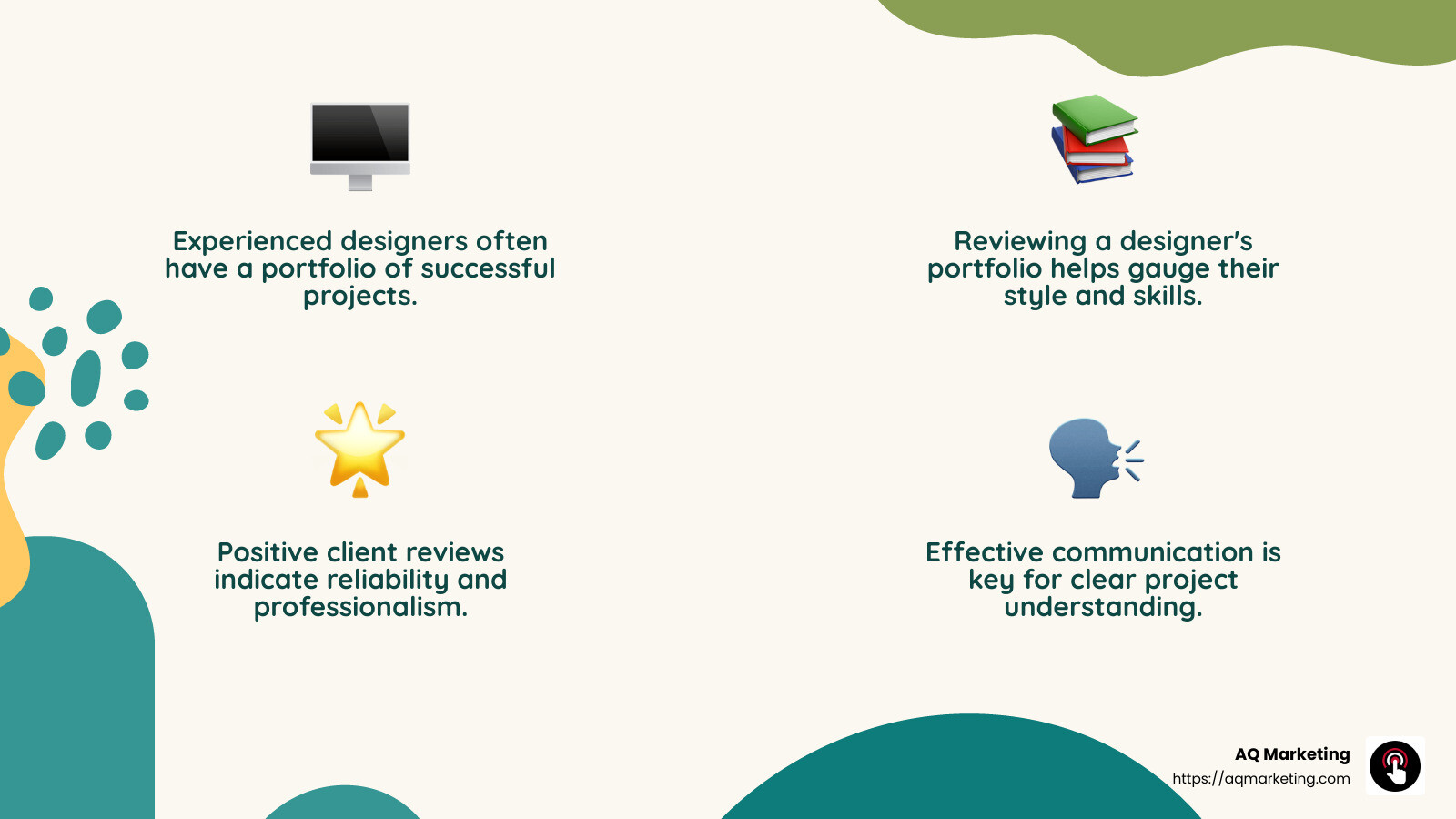 Client feedback is crucial for assessing a web designer's reliability and professionalism. - web designer infographic 4_facts_emoji_nature