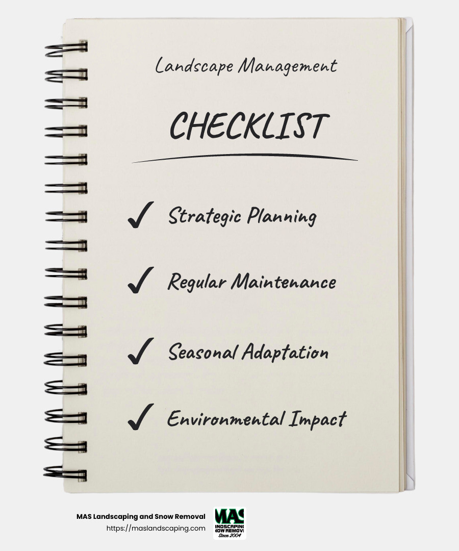Effective landscape management is essential for maintaining the beauty and health of outdoor spaces. - landscaping contractors infographic checklist-notebook