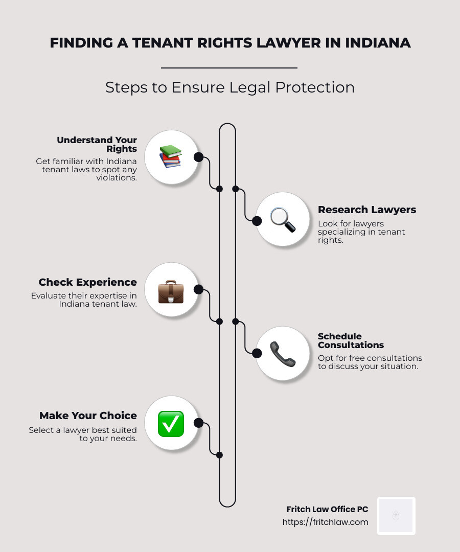How to Secure Tenant Rights in Indiana - tenant rights lawyer indiana infographic infographic-line-5-steps-neat_beige