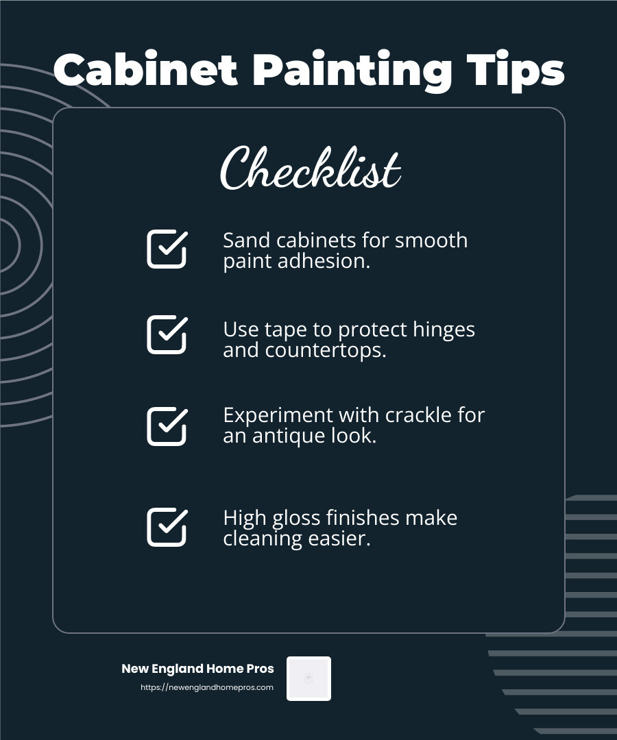 The power of paint in updating kitchen cabinets - updating kitchen cabinets infographic checklist-dark-blue
