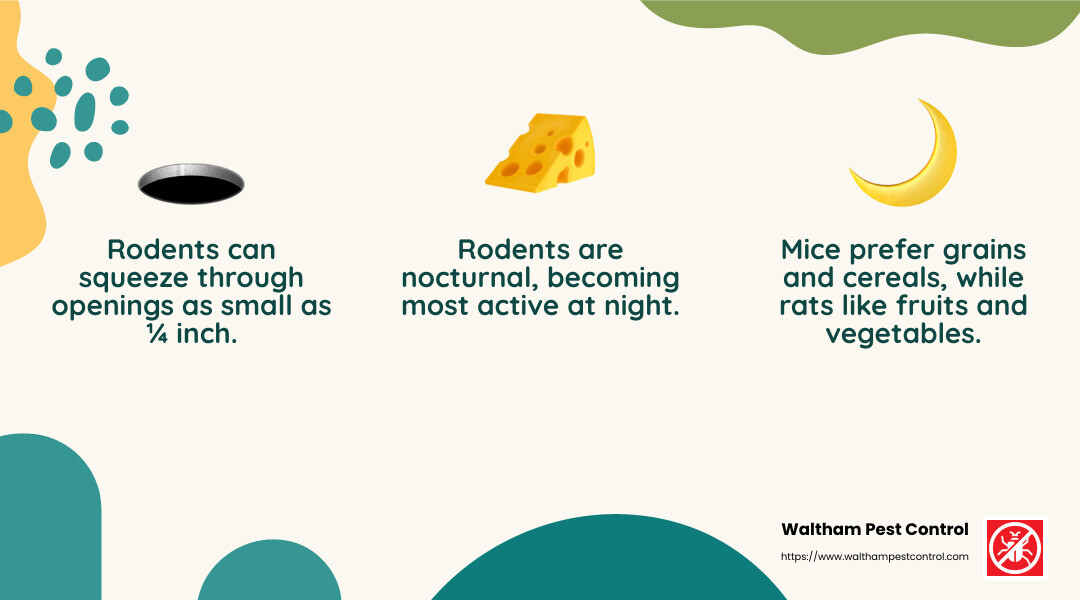 Rodents are known for their ability to gnaw through various materials, making them a formidable pest. - Rodent control Andover MA infographic 3_facts_emoji_nature