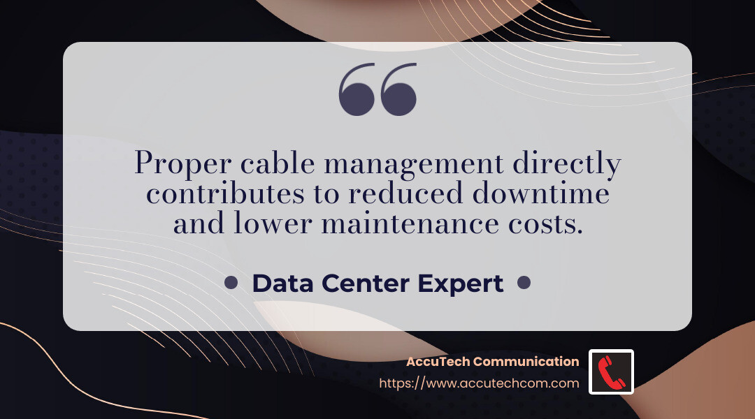 Reduced Downtime and Maintenance Costs - datacenter cable management infographic simple-quote-landscape-dark