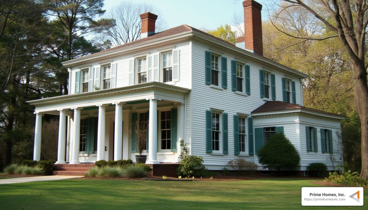 Greek Revival Style - coastal nantucket style house
