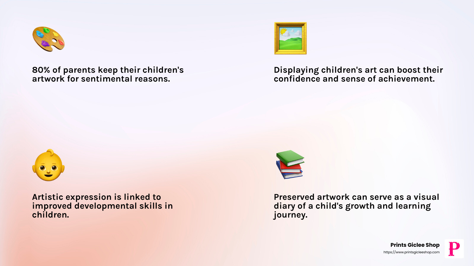 Quote about the importance of preserving children's artwork - Preserve children's artwork infographic 4_facts_emoji_light-gradient Quote about the importance of preserving children's artwork - Preserve children's artwork infographic 4_facts_emoji_light-gradient