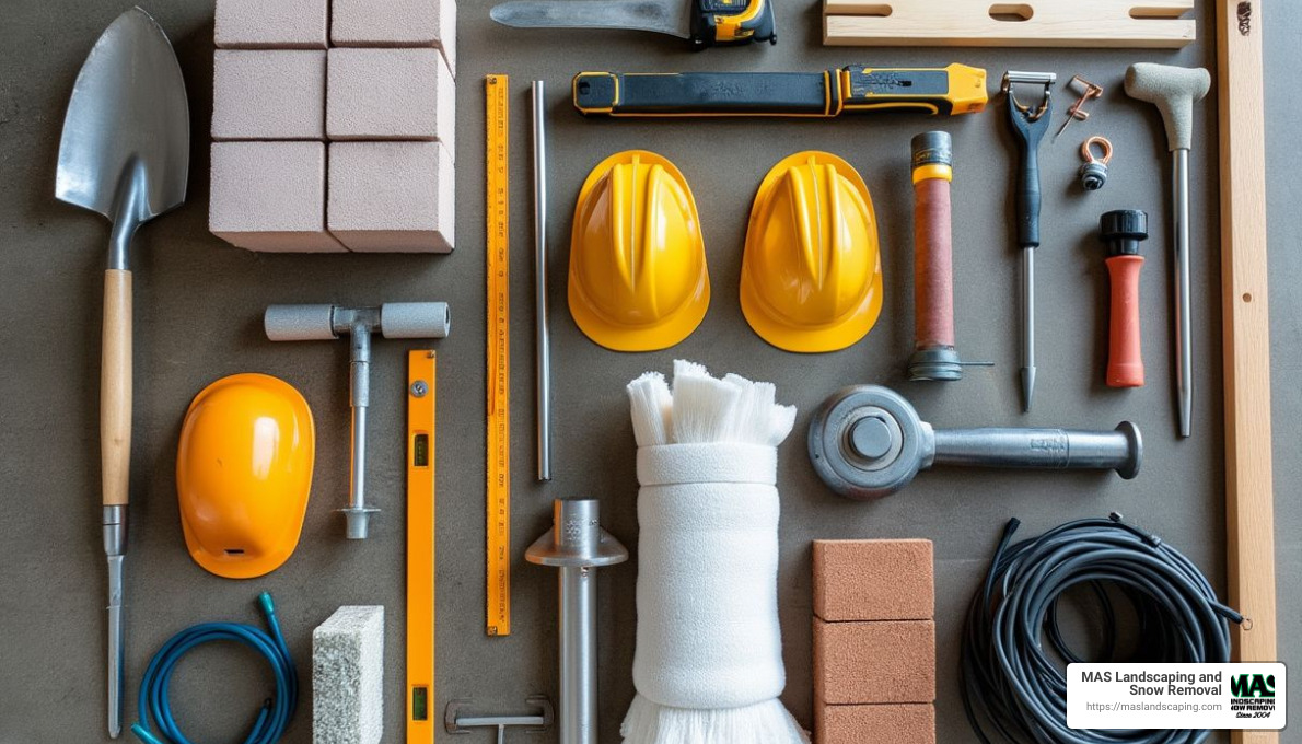 Tools and materials for paver installation - paver installation