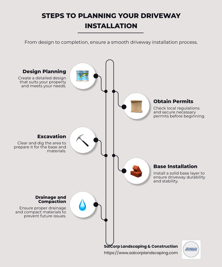 Benefits of Professional Driveway Installation - driveway installers infographic infographic-line-5-steps-neat_beige