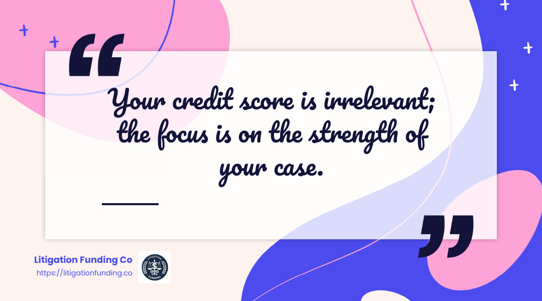 No credit check required - Cash advance for lawsuits infographic simple-quote-landscape-colorful