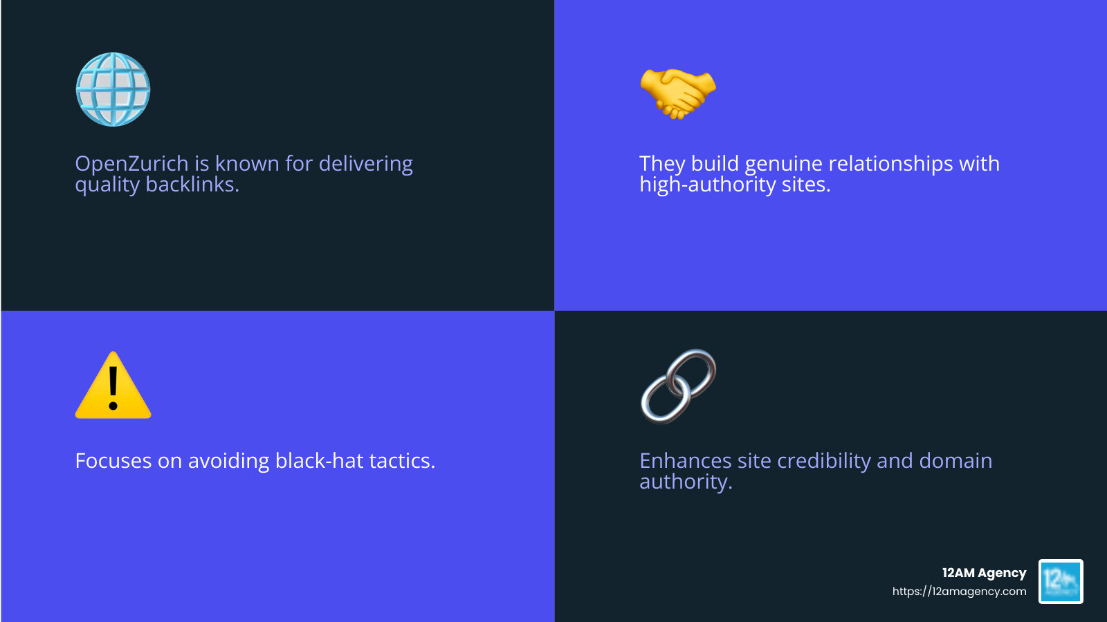 Quality Backlinks and Networking - backlink generation agency infographic 4_facts_emoji_blue