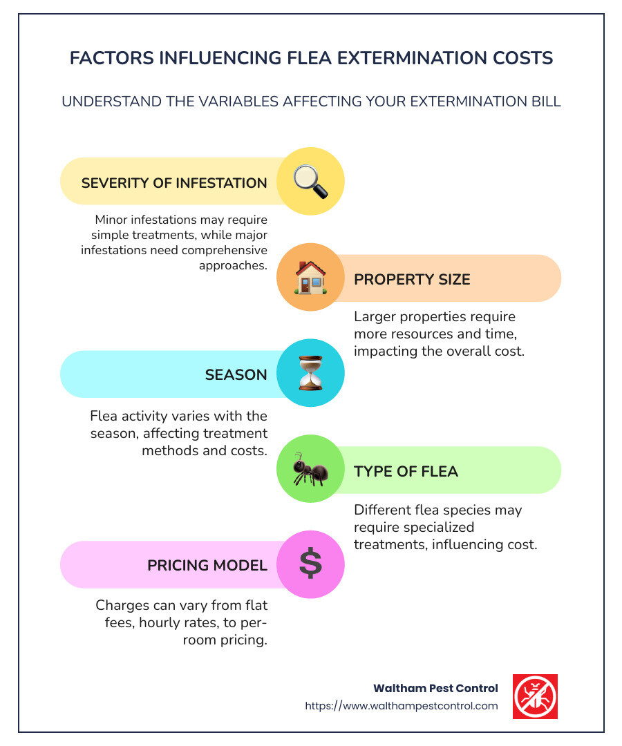 Cost Factors and Considerations for Flea Extermination - how expensive are flea exterminators near me infographic infographic-line-5-steps-colors