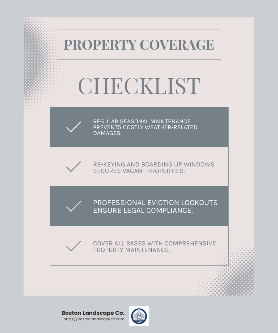 Ensuring Comprehensive Property Coverage - preservation - commercial infographic checklist-light-blue-grey