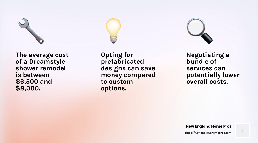 Dreamstyle Shower Cost Range - dreamstyle showers cost infographic 3_facts_emoji_light-gradient