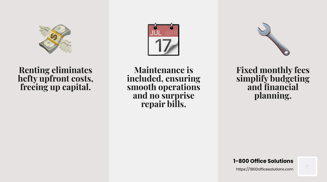 Maintenance Included in Rentals - photocopier on rent infographic 3_facts_emoji_grey