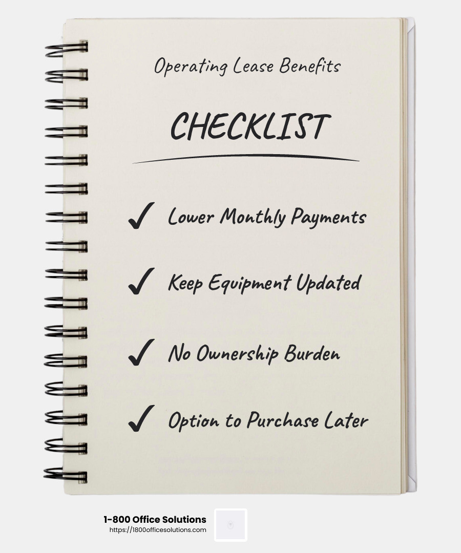 Operating Lease Benefits - copy machine lease miami infographic checklist-notebook Operating Lease Benefits - copy machine lease miami infographic checklist-notebook